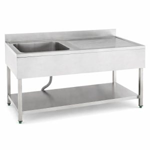 Fregadero industrial 1 seno con escurridor izquierdo 1200 mm