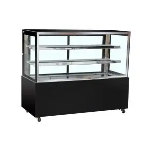 Vitrina expositora refrigerada cristal recto 1495 mm negra